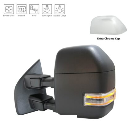 Door Mirror Assembly Left Power Manual-Telescoping w/BLIS w/o S/V Camera w/o Spotlight for Ford F-250 Super Duty F-350 Super Duty F-450 Super Duty