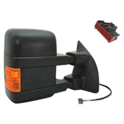 Door Mirror Assembly Right Power Heated Manual Telescoping w/Signal & Clearance Lamp Black for Ford F-250 Super Duty F-350 Super Duty