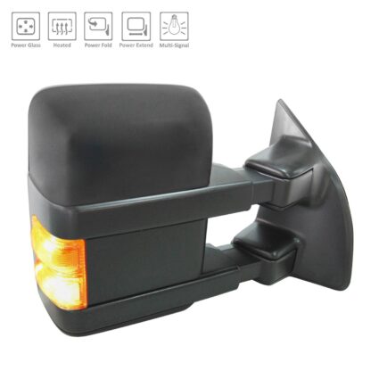 Door Mirror Assembly Right Power Telescoping Power-Folding Heated w/o Memory Textured for Ford F-250 Super Duty F-350 Super Duty F-450 Super Duty