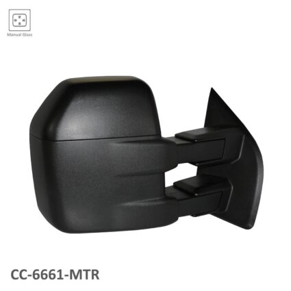 Door Mirror Assembly Right Trailer Tow Type Manual w/o Signal Lamps Black for Ford F-150 2015–2018