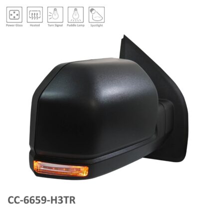 Door Mirror Assembly Right Standard Type Power Heated w/o BLIS w/Spot Lamp Fixed From 1-30-16 Black for Ford F-150 2016–2018