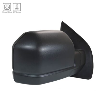 Door Mirror Right Standard Manual Dual Mirror Manual-Folding From 2-26-18 Black for Ford F-150 2018–2020