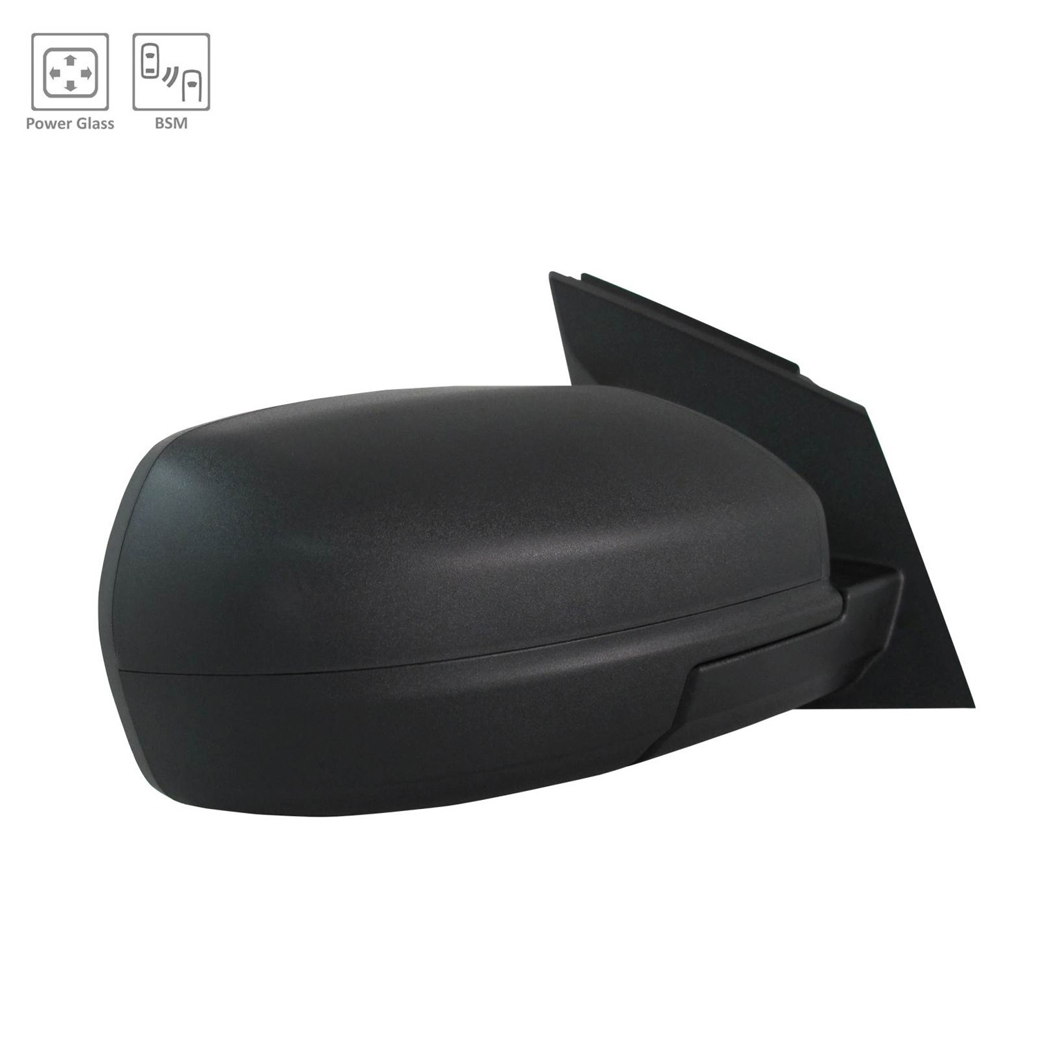 Door Mirror Right To 7-25-19 Non-Heated w/o Memory w/Cover Textured Black for Ford Edge 2019–2023