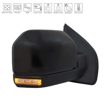 Door Mirror Assembly Right Heated w/Blind Spot Detection w/o Side View Camera w/Spot Lamp for Ford F-150 2019–2020