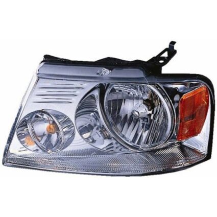 Headlight Assembly Composite Left w/Chrome Trim CAPA for Ford F-150 Lincoln Mark LT