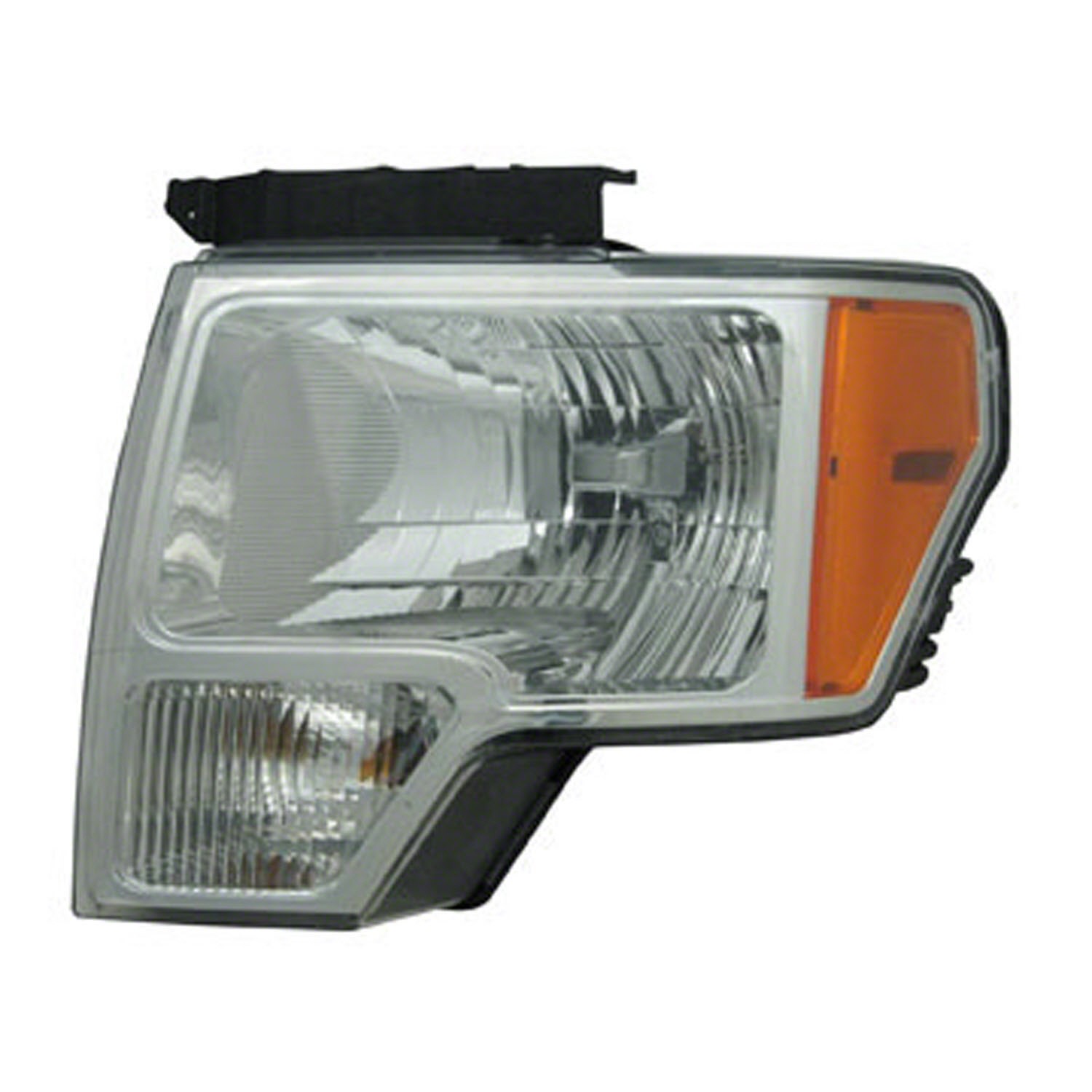 Headlight Assembly Composite Left Chrome Trim CAPA for Ford F-150 FX4 Platinum STX XL XLT King Ranch Lariat Harley-Davidson Edition Lariat Limited 2009–2014