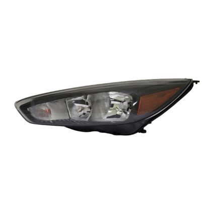 Headlight Assembly Composite Left Halogen w/o Signature Lighting Black Bezel Bulb DRL CAPA for Ford Focus 2015–2018