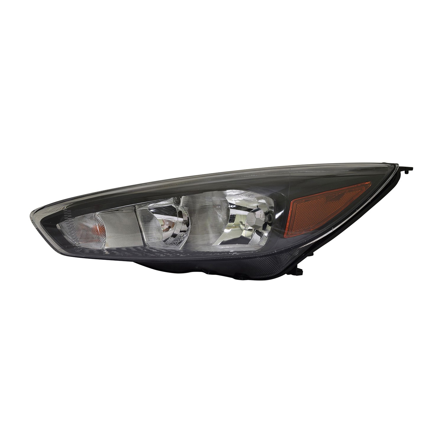 Headlight Assembly Composite Left Halogen w/o Signature Lighting Black Bezel Bulb DRL CAPA for Ford Focus 2015–2018
