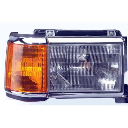 Headlight Assembly Composite Right Black w/Chrome Trim Includes Park Lamp for Ford Bronco F-150