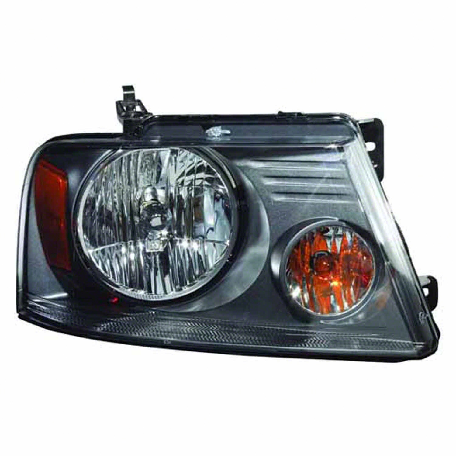 Headlight Assembly Composite Right (New Style) w/Shadow Gray Trim for Ford F-150 2007–2008