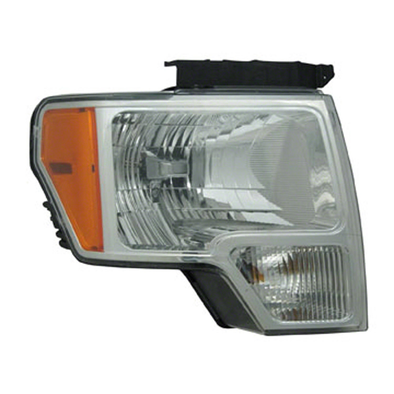 Headlight Assembly Composite Right Chrome Trim CAPA for Ford F-150 FX4 Platinum STX XL XLT King Ranch Lariat Harley-Davidson Edition Lariat Limited 2009–2014