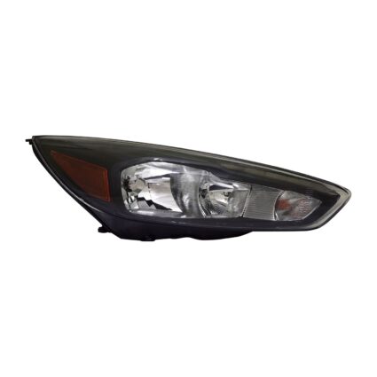Headlight Assembly Composite Right Halogen Black Bezel w/Signature Lighting LED DRL for Ford Focus 2015–2018
