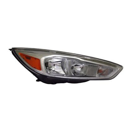 Headlight Assembly Composite Right Halogen Aluminum Bezel w/Signature Lighting LED DRL CAPA for Ford Focus 2015–2018