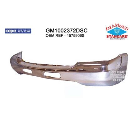 Bumper Face Bar Front w/Air Holes w/License Bracket Chrome CAPA for GMC Yukon XL 1500 Yukon XL 2500