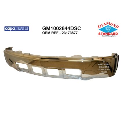 Bumper Face Bar Front w/o Fog Lamps w/o Parking Aid Sensors Chrome CAPA for Chevrolet Silverado 1500 2014–2015