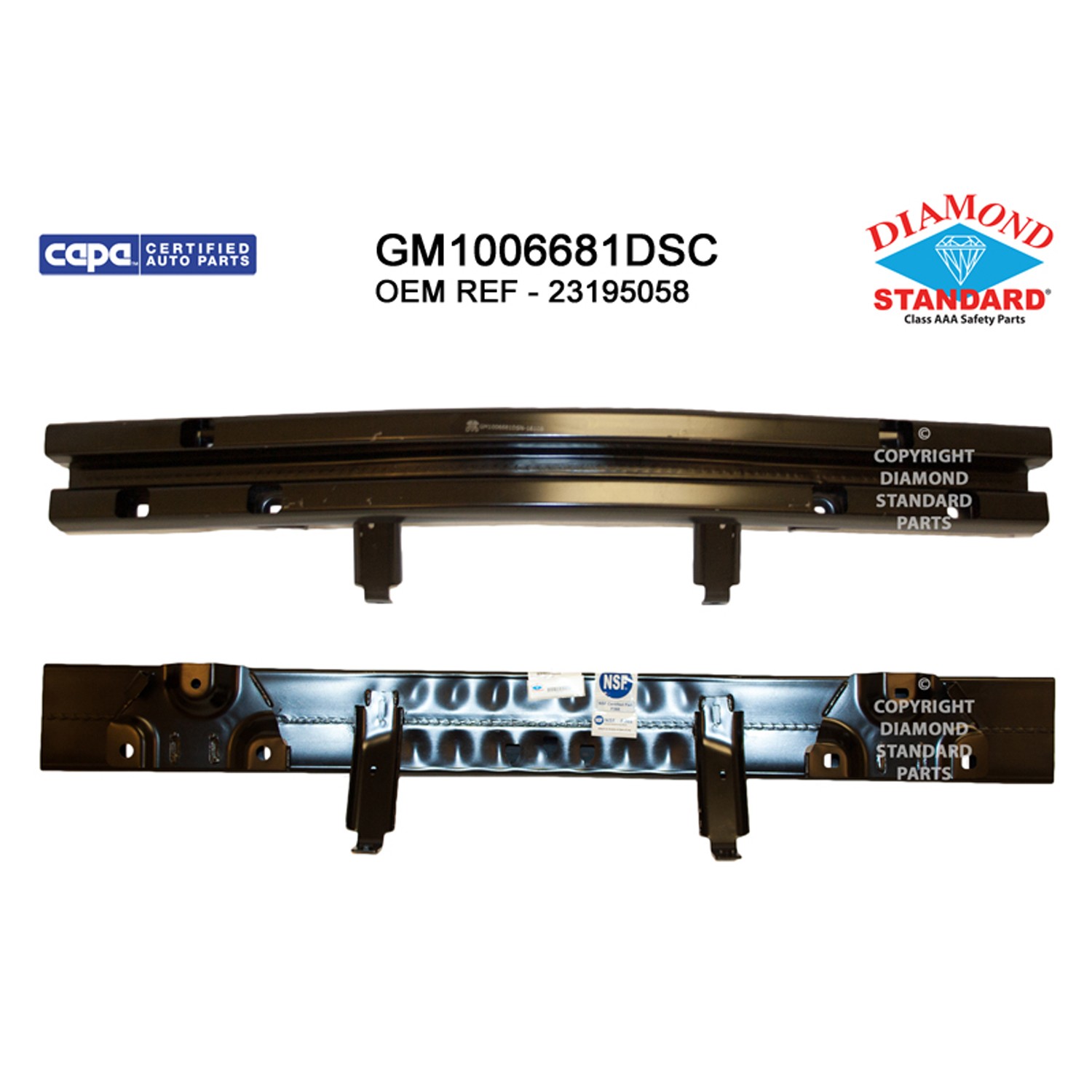 Bumper Cover Reinforcement Front CAPA for Cadillac Escalade Escalade ESV Chevrolet Suburban Tahoe GMC Yukon Yukon XL