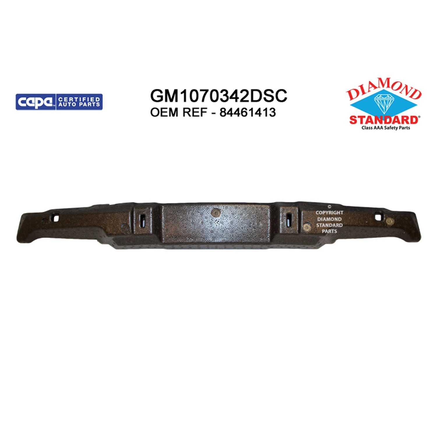 Bumper Impact Absorber Front w/o Off Road Pkg CAPA for Chevrolet Colorado LT Z71 WT Z71 LT ZR2 2021–2022