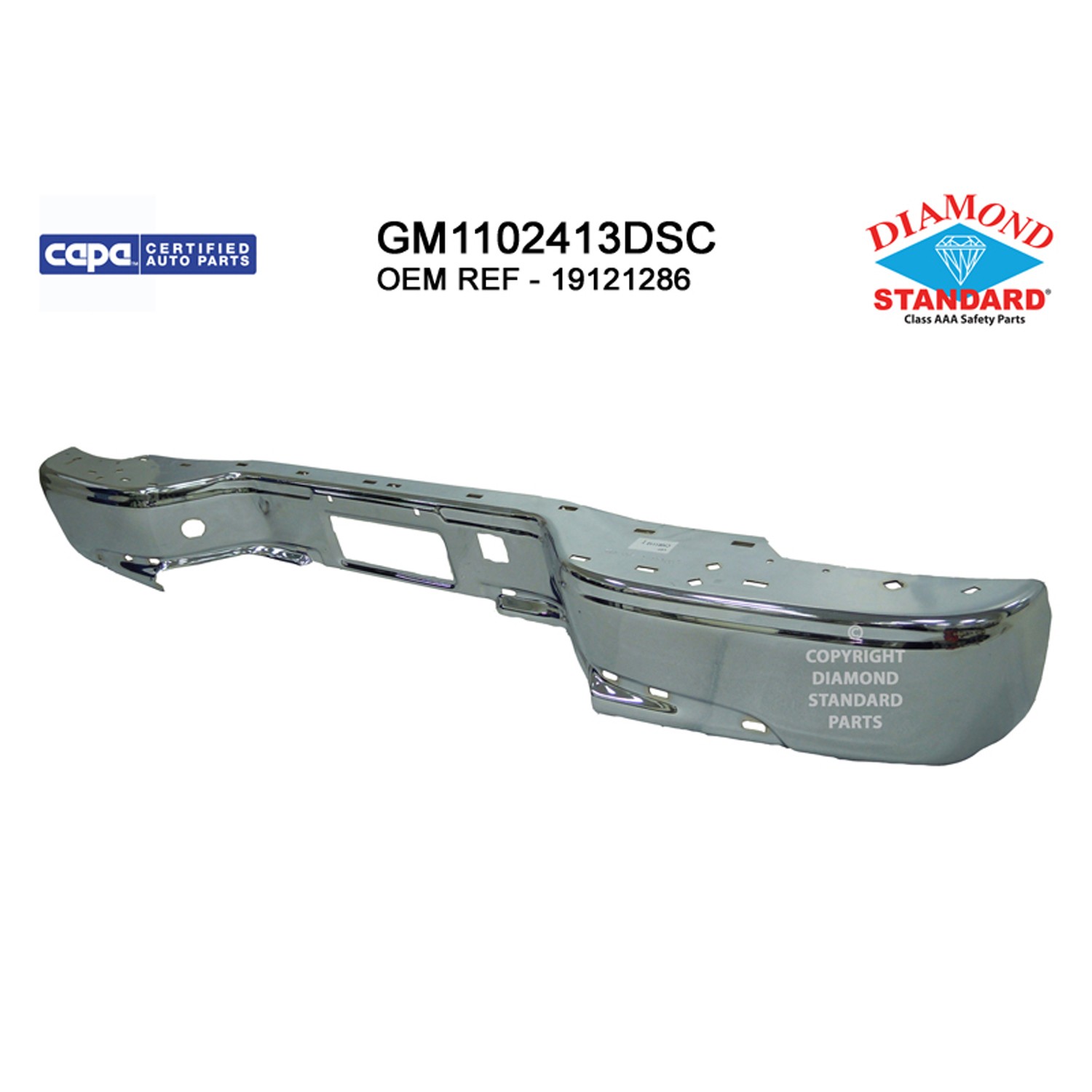 Bumper Cover Rear w/o Body Cladding Chrome CAPA for Chevrolet Avalanche 1500 Avalanche 2500 Silverado 1500 Silverado 2500 Silverado 2500 HD Silverado 3500 Suburban 1500 Suburban 2500 Tahoe GMC Sierra 1500 Sierra 2500 Sierra 2500 HD Sierra 3500 Yukon Yukon XL 1500 Yukon XL 2500