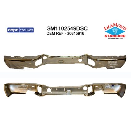 Bumper Face Bar Rear Step Type First Design w/o Towing Chrome CAPA for Chevrolet Colorado GMC Canyon