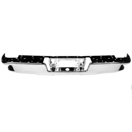 Bumper Face Bar Rear w/o Parking Aid Sensors Chrome w/Corner Step CAPA for Chevrolet Silverado 1500 Silverado 1500 LD Silverado 2500 HD Silverado 3500 HD GMC Sierra 1500 Sierra 1500 Limited Sierra 2500 HD Sierra 3500 HD