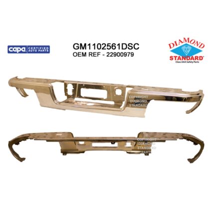 Bumper Face Bar Rear w/o Park Assist Chrome CAPA for Chevrolet Colorado GMC Canyon