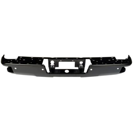 Bumper Face Bar Rear w/Corner Step w/Parking Aid Sensors Primed CAPA for Chevrolet Silverado 1500 Silverado 1500 LD Silverado 2500 HD Silverado 3500 HD GMC Sierra 1500 Sierra 2500 HD Sierra 3500 HD