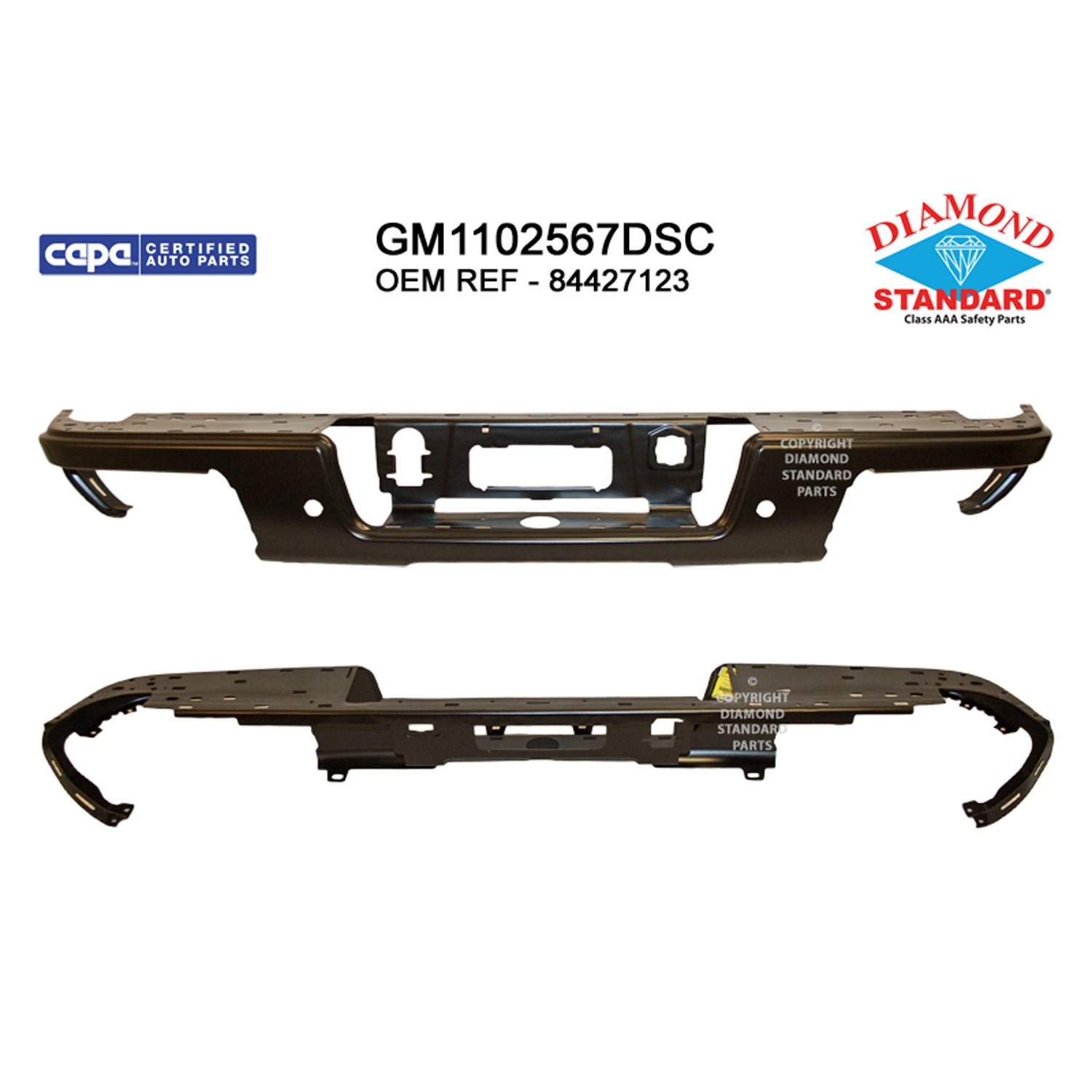 Bumper Face Bar Rear w/Parking Sensors Primed CAPA for Chevrolet Colorado GMC Canyon
