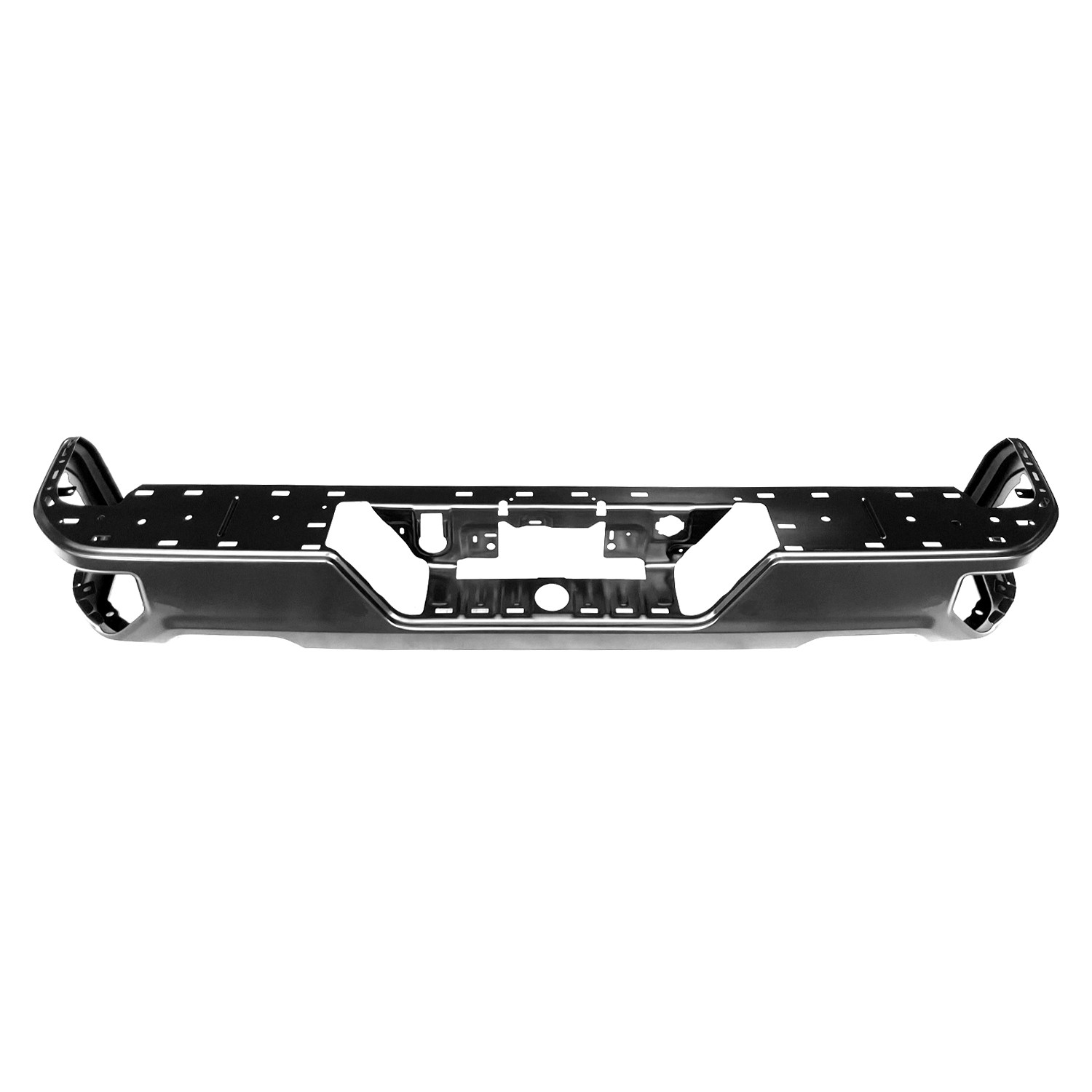 Bumper Face Bar Rear Dual Exhaust w/o Blind Spot Module Primed CAPA for Chevrolet Silverado 1500 Silverado 1500 LTD GMC Sierra 1500 Sierra 1500 Limited
