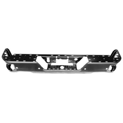 Bumper Face Bar Rear Dual Exhaust w/Blind Spot Module Primed CAPA for Chevrolet Silverado 1500 Silverado 1500 LTD GMC Sierra 1500 Sierra 1500 Limited