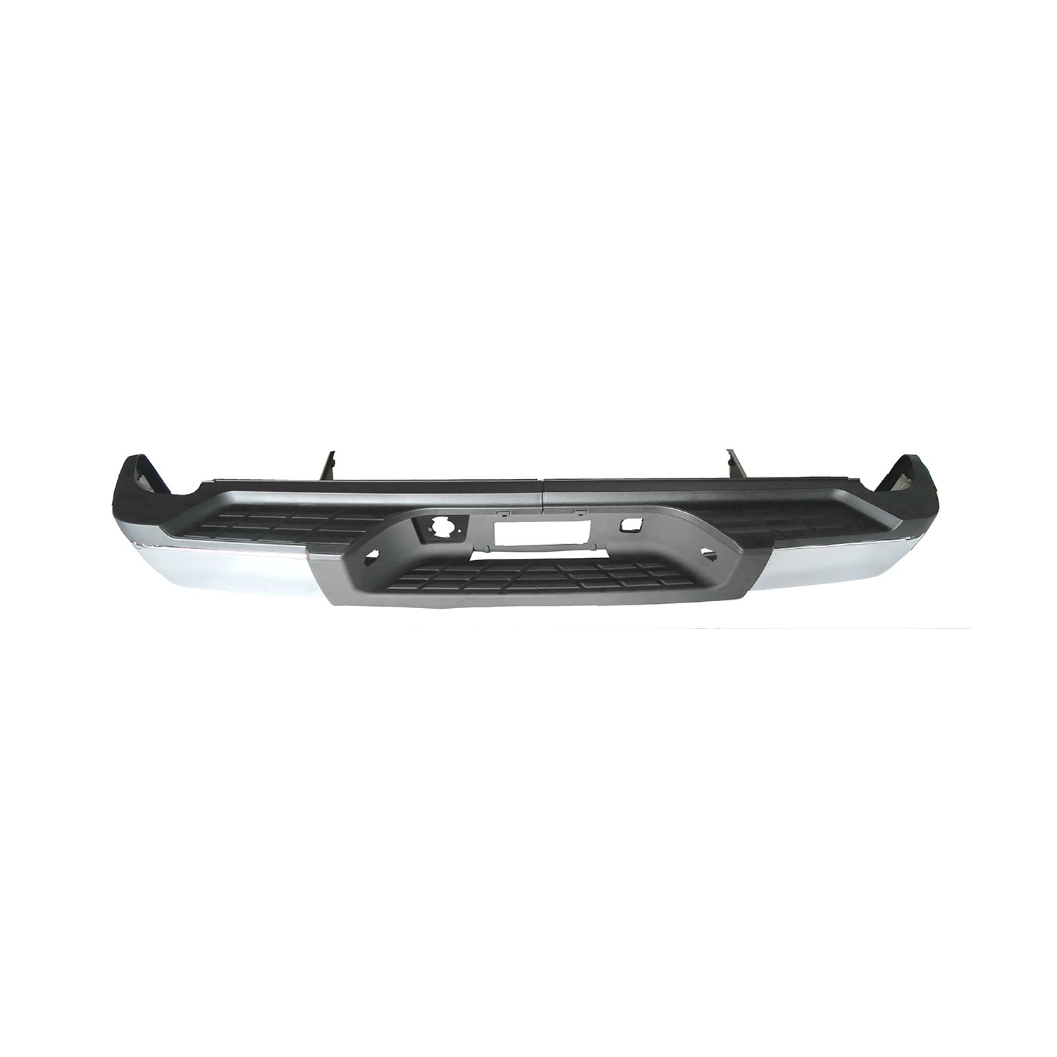 Bumper Assembly Rear (Single Rear Wheels) Single Rear Wheels w/o Rear Object Sensor Chrome CAPA for Chevrolet Silverado 2500 HD Silverado 3500 HD GMC Sierra 2500 HD Sierra 3500 HD