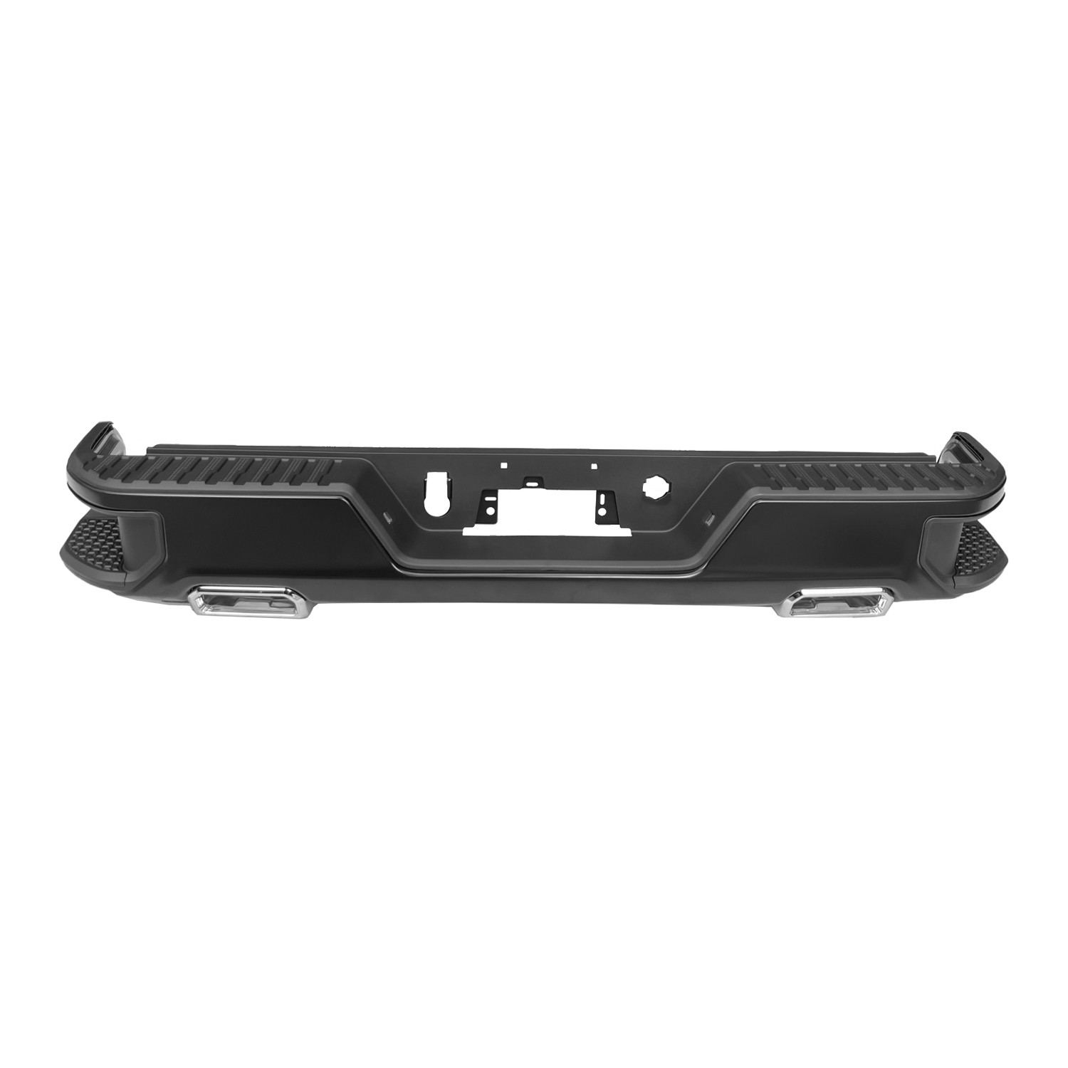 Bumper Assembly Rear Dual Exhaust w/o BSD w/o Hitch w/License Lamps Primed for Chevrolet Silverado 1500 Silverado 1500 LTD GMC Sierra 1500 Sierra 1500 Limited