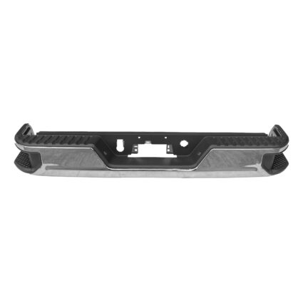 Bumper Assembly Rear Single Exhaust w/o Blind Spot Module Chrome for Chevrolet Silverado 1500 Silverado 1500 LTD GMC Sierra 1500 Sierra 1500 Limited