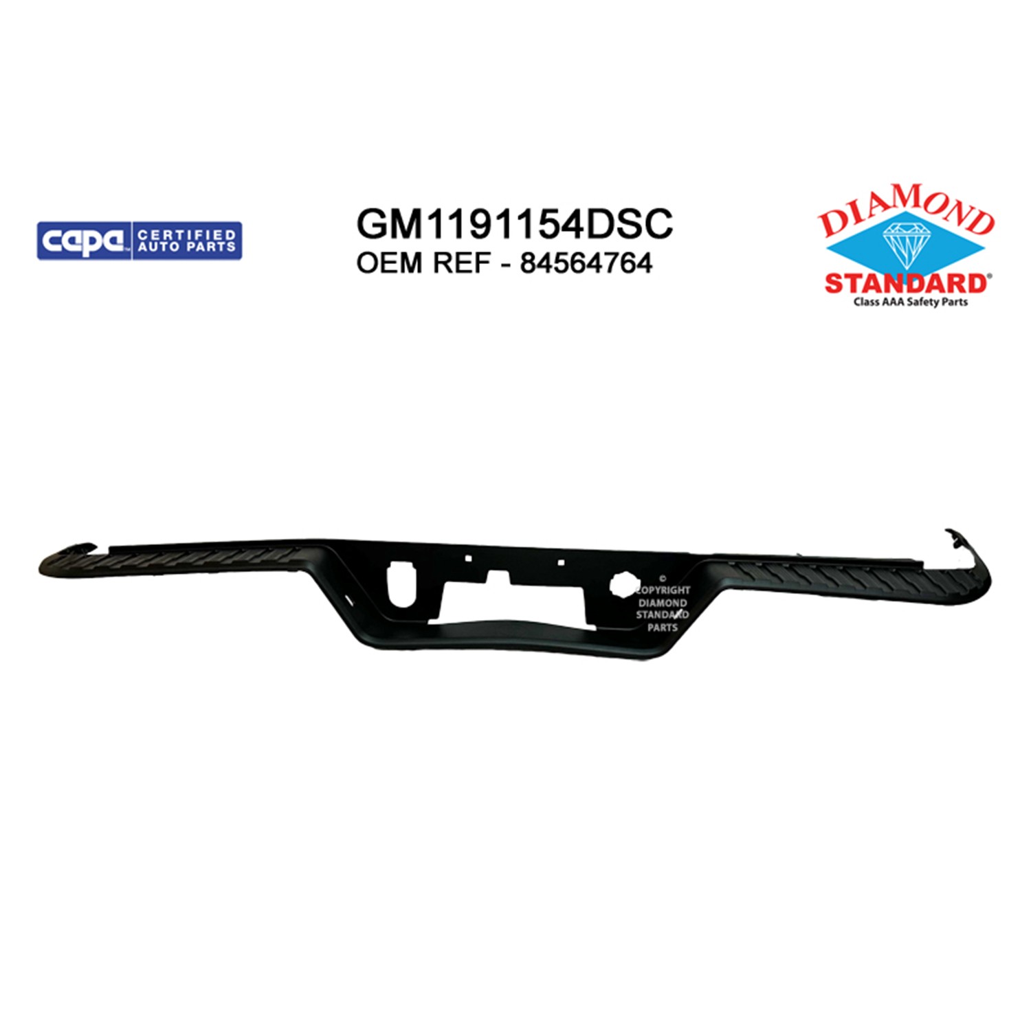 Bumper Step Pad Rear Single Rear Wheels Center Pad CAPA for Chevrolet Silverado 1500 Silverado 1500 LTD Silverado 2500 HD Silverado 3500 HD GMC Sierra 1500 Sierra 1500 Limited Sierra 2500 HD Sierra 3500 HD
