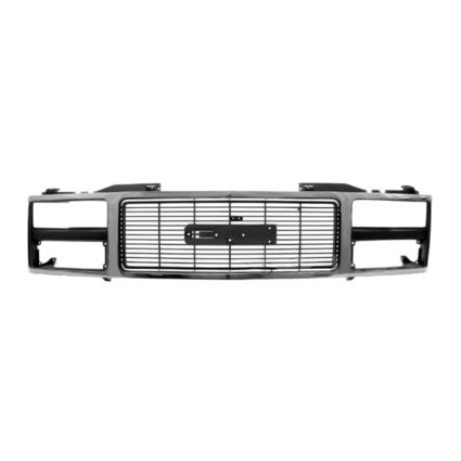 Grille Assembly w/Quad Headlamps Chrome & Argent CAPA for GMC C1500 C1500 Suburban C2500 C2500 Suburban C3500 K1500 K1500 Suburban K2500 K2500 Suburban K3500 Yukon