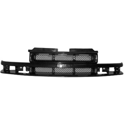 Grille Assembly w/o Emblems or Clips Xtreme Black for Chevrolet S10 1998–2004