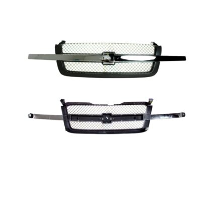 Grille Assembly w/o Body Cladding Chrome & Black for Chevrolet Avalanche 1500 Avalanche 2500 Silverado 1500 Silverado 1500 Classic Silverado 2500 Silverado 2500 HD Silverado 2500 HD Classic Silverado 3500 Silverado 3500 Classic