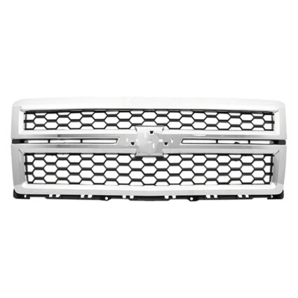 Grille Assembly w/o Rally Pkg Black Mesh/Chrome Surround CAPA for Chevrolet Silverado 1500 LT WT LTZ LS High Country 2014–2018