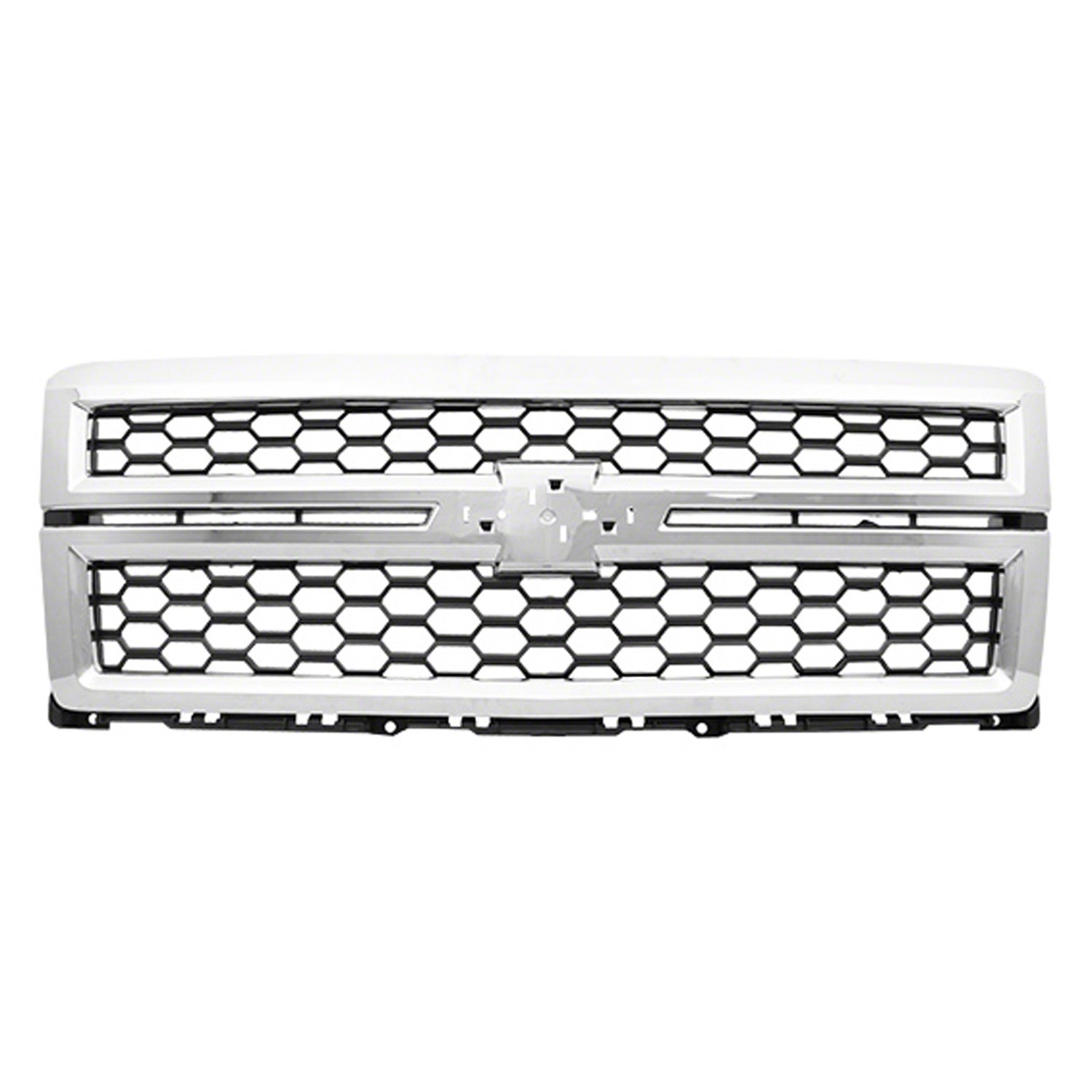 Grille Assembly w/o Rally Pkg Black Mesh/Chrome Surround for Chevrolet Silverado 1500 LT WT LTZ LS High Country 2014–2018