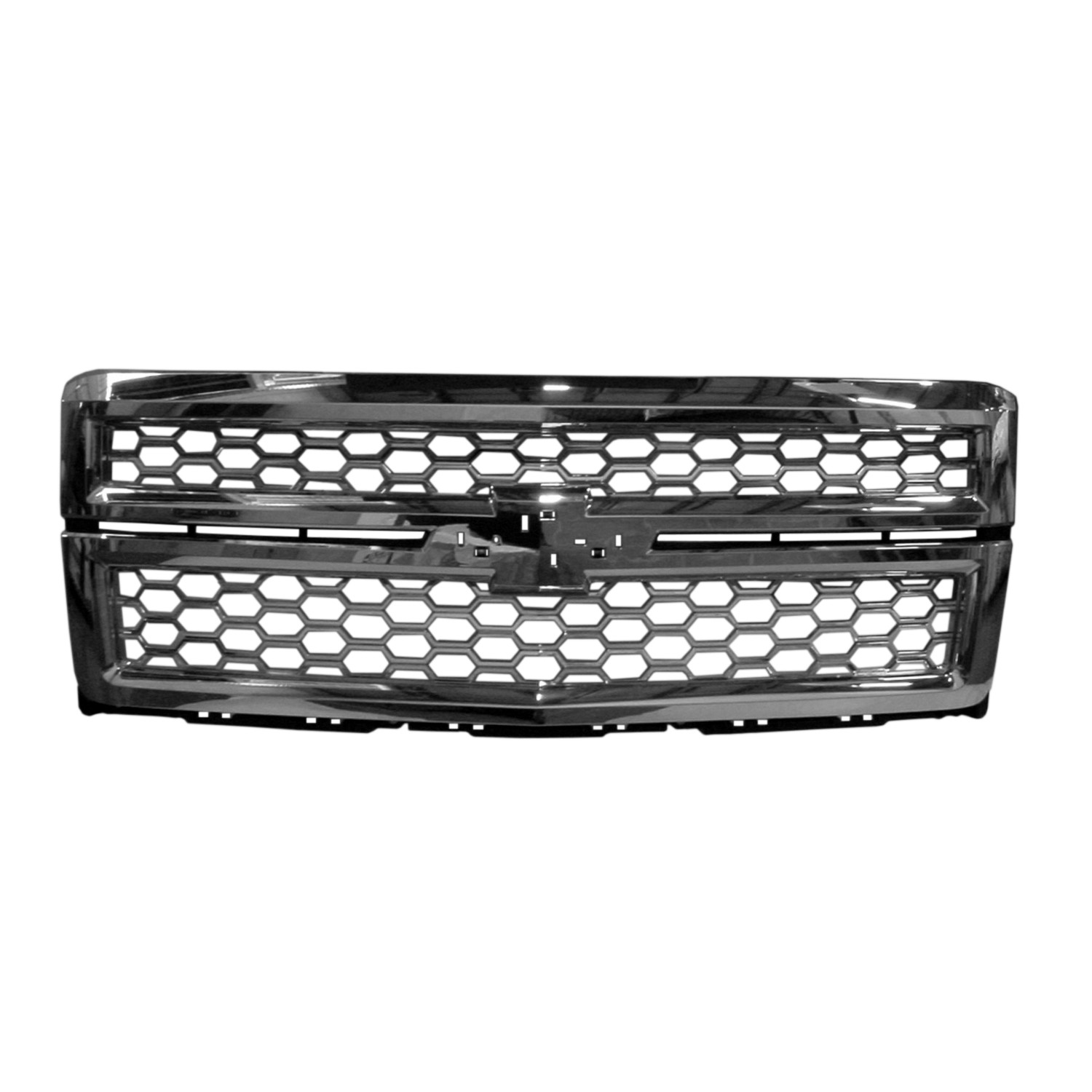 Grille Assembly w/Rally Pkg w/o Z71 Pkg Chrome Mesh/Chrome Surround for Chevrolet Silverado 1500 LT WT LTZ LS 2014–2018
