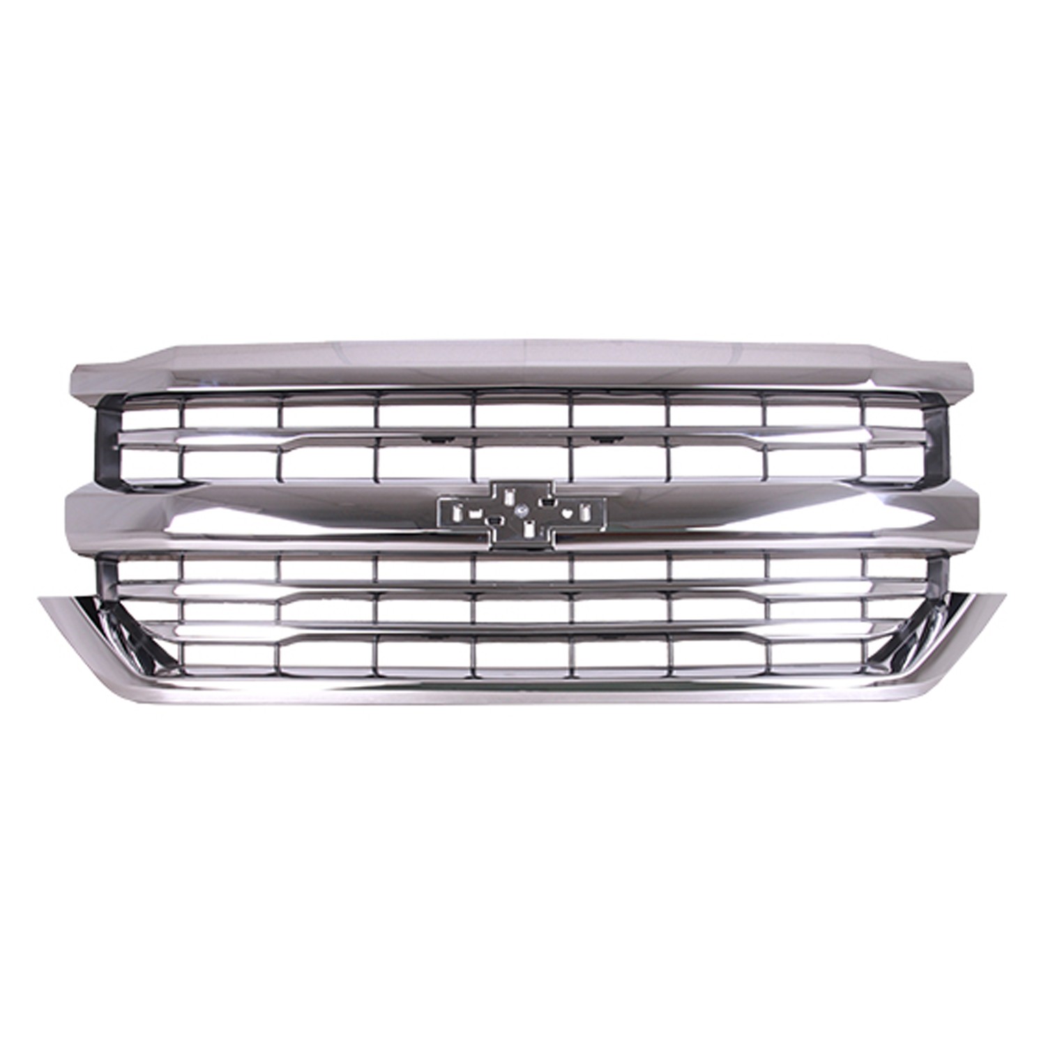 Grille Assembly HIGH COUNTRY Matte Black w/Chrome Molding CAPA for Chevrolet Silverado 1500 2016–2018