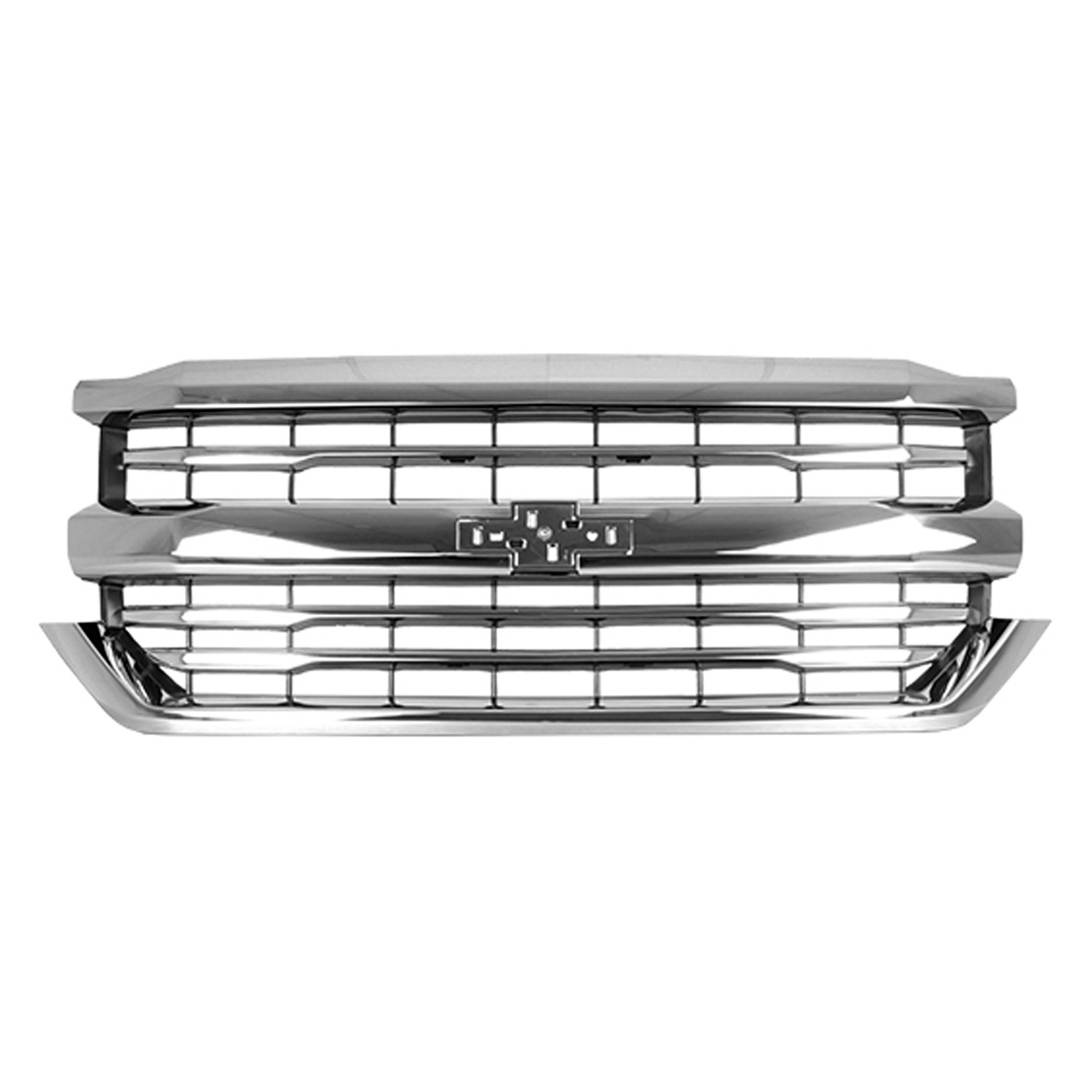 Grille Assembly HIGH COUNTRY Matte Black w/Chrome Molding for Chevrolet Silverado 1500 2016–2018