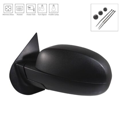 Door Mirror Assembly Left w/Courtesy Lamp w/o Off Road Pkg Black for Chevrolet Suburban 1500 Suburban 2500 Tahoe