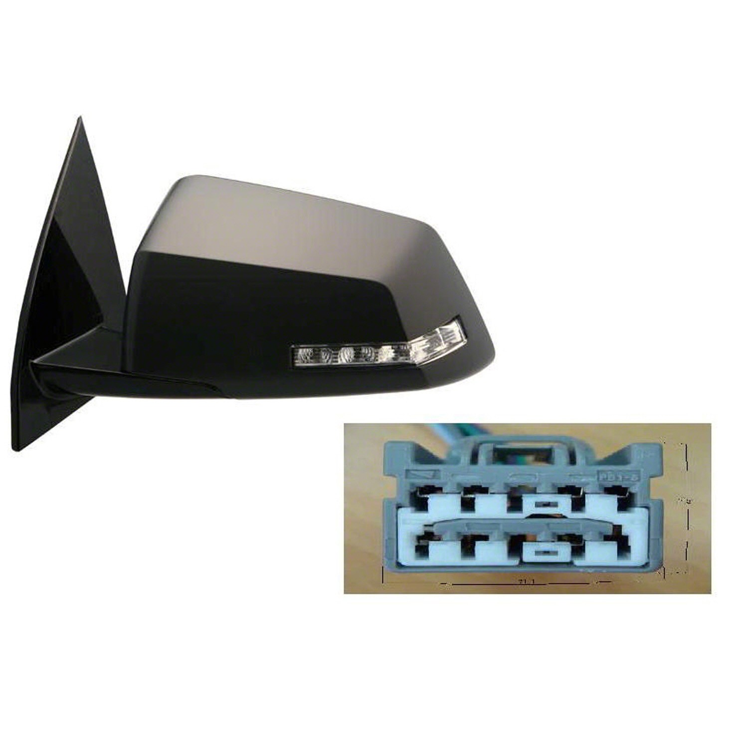 Door Mirror Assembly Left w/Signal Lamp Manual Fold for Saturn Outlook 2008–2010