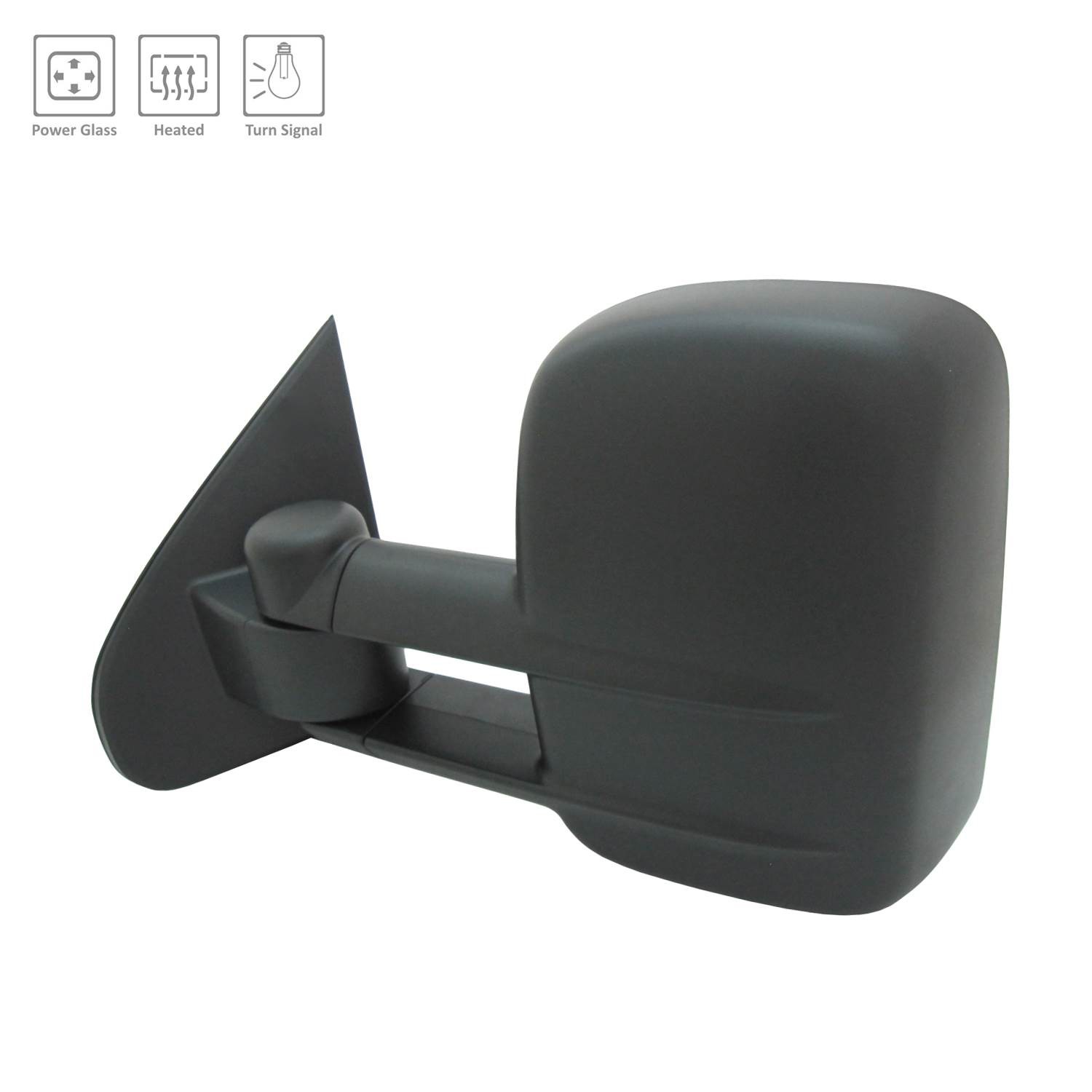 Door Mirror Assembly Left Trailer Tow Type Power w/o Signal Lamps for Chevrolet Silverado 1500 GMC Sierra 1500 Sierra 2500 HD Sierra 3500 HD