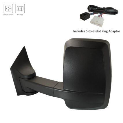 Door Mirror Assembly Left Power Straight Long Arm w/o Signal Lamp for Chevrolet Express 1500 Express 2500 Express 3500