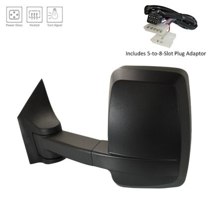 Door Mirror Assembly Left Power Straight Long Arm w/Signal Lamp for Chevrolet Express 1500 Express 2500 Express 3500