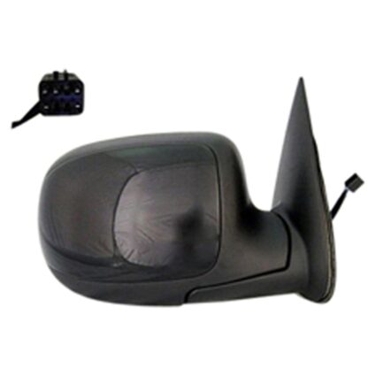 Door Mirror Assembly Right Standard Style Power Remote Non-Heated Matte Black Base Gloss Black Cap for Chevrolet Silverado 1500 GMC Sierra 1500