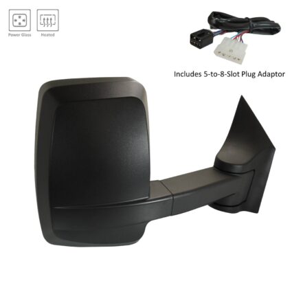 Door Mirror Assembly Right Power Straight Long Arm w/o Signal Lamp for Chevrolet Express 1500 Express 2500 Express 3500