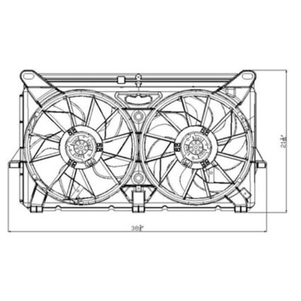 Engine Cooling Fan Assembly Motor/Blade/Shroud Dual Fan Assembly for Cadillac Escalade Escalade EXT Chevrolet Avalanche 1500 Avalanche 2500 Silverado 1500 Silverado 1500 Classic Suburban 1500 Suburban 2500 Tahoe GMC Sierra 1500 Sierra 1500 Classic Yukon XL 1500