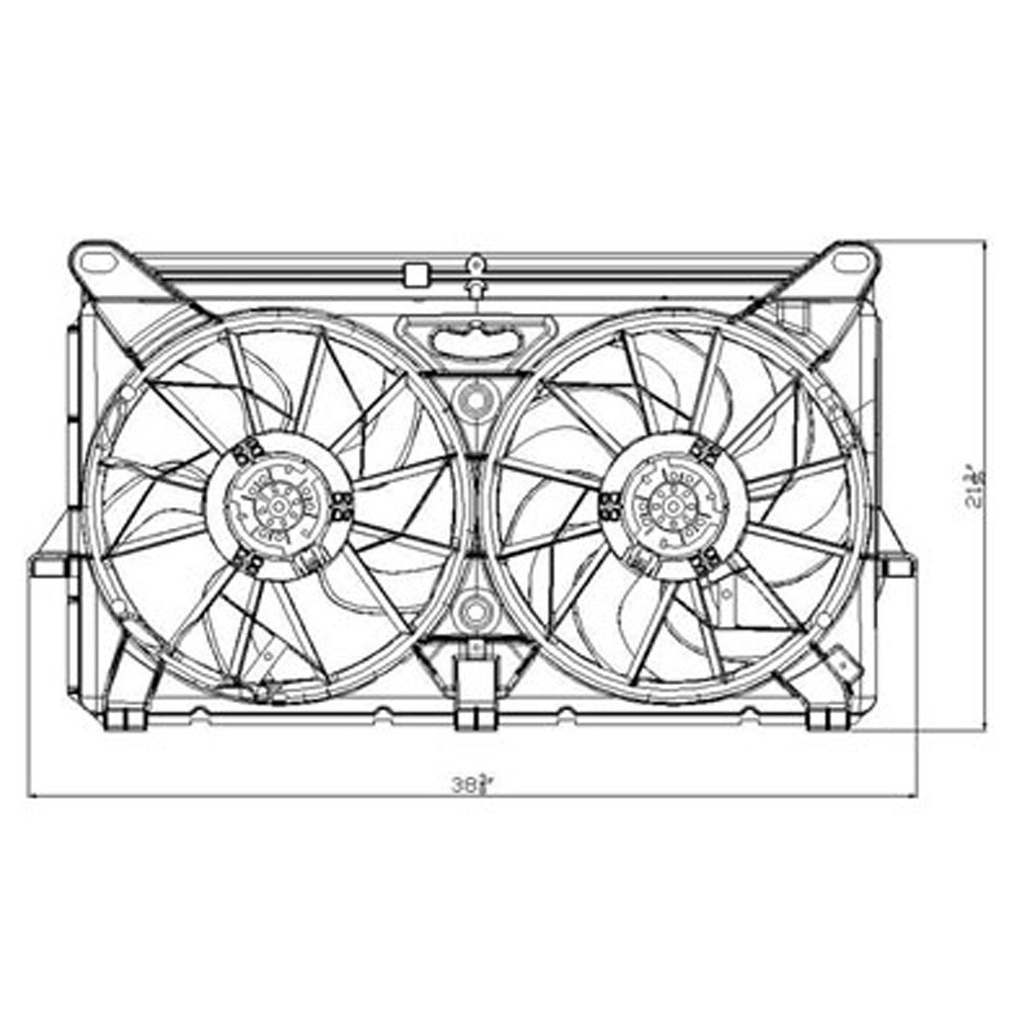Engine Cooling Fan Assembly Motor/Blade/Shroud Dual Fan Assembly for Cadillac Escalade Escalade EXT Chevrolet Avalanche 1500 Avalanche 2500 Silverado 1500 Silverado 1500 Classic Suburban 1500 Suburban 2500 Tahoe GMC Sierra 1500 Sierra 1500 Classic Yukon XL 1500